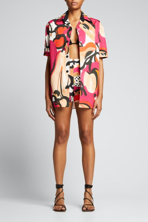 Shan Soie Silk short sleeve blouse